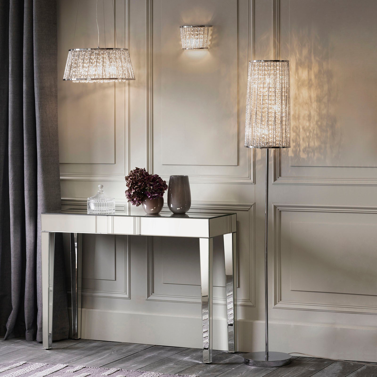 Sophia Polished Chrome & Clear Crystal 5-Light Pendant Light (G9 LED)