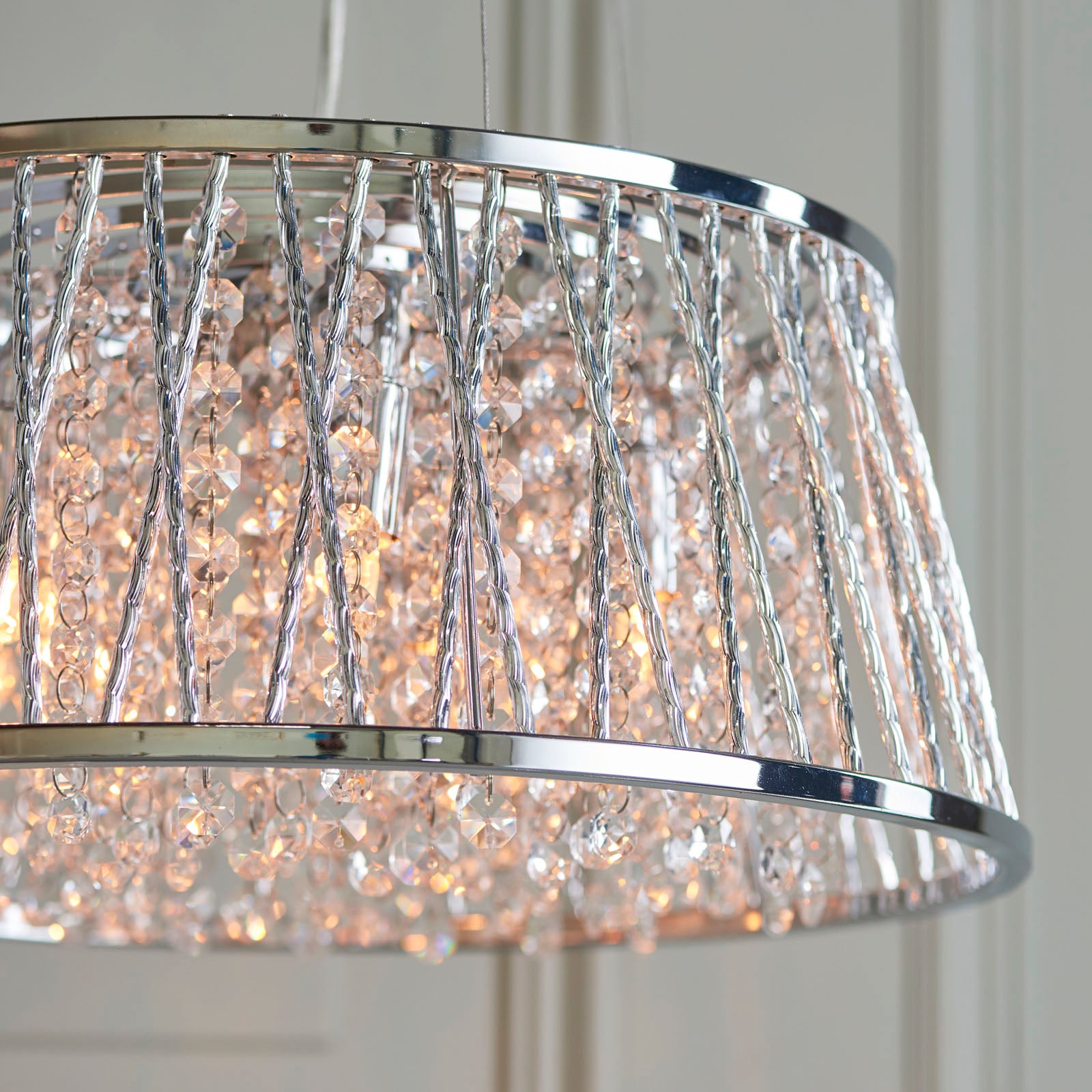 Sophia Polished Chrome & Clear Crystal 5-Light Pendant Light (G9 LED)