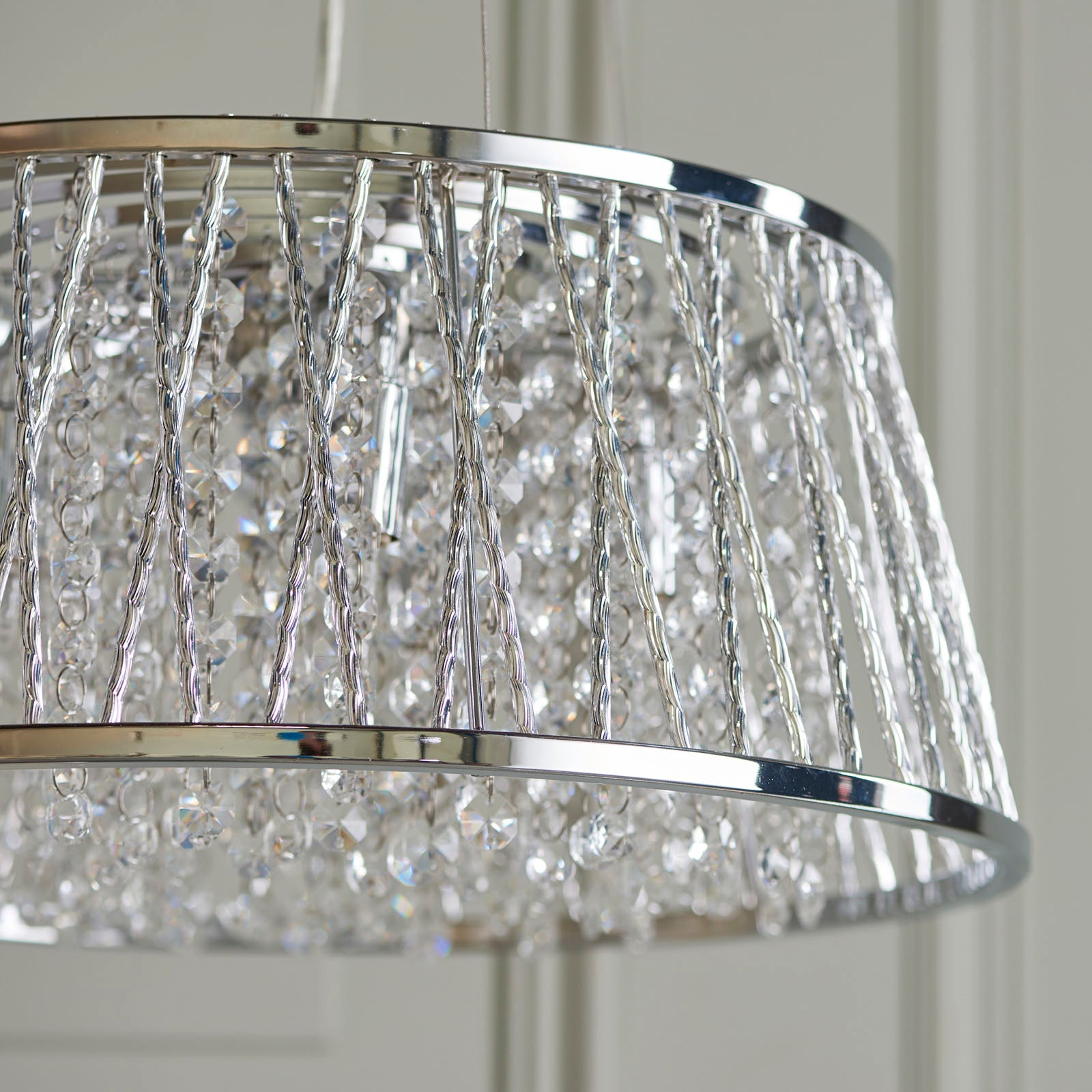 Sophia Polished Chrome & Clear Crystal 5-Light Pendant Light (G9 LED)
