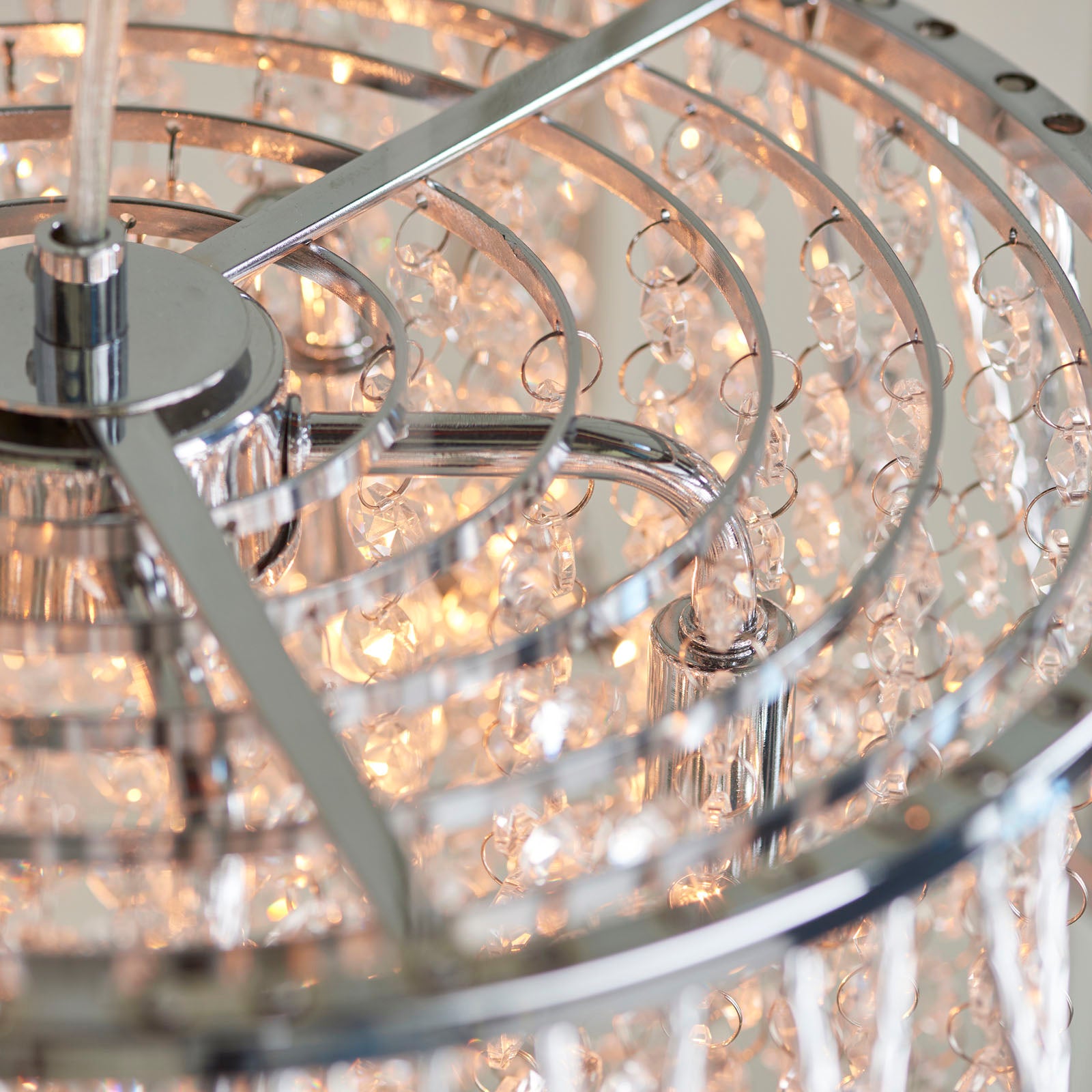 Sophia Polished Chrome & Clear Crystal 5-Light Pendant Light (G9 LED)