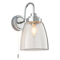 Ashbury 1-Light Bathroom Wall Sconce: Classic Style (Chrome & Glass)