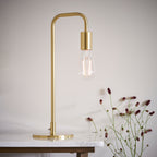Rubens Brushed Brass Mid-Century Table Lamp (Modern)