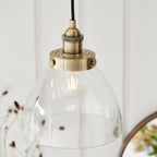Hansen Antique Brass Industrial Pendant Lamp