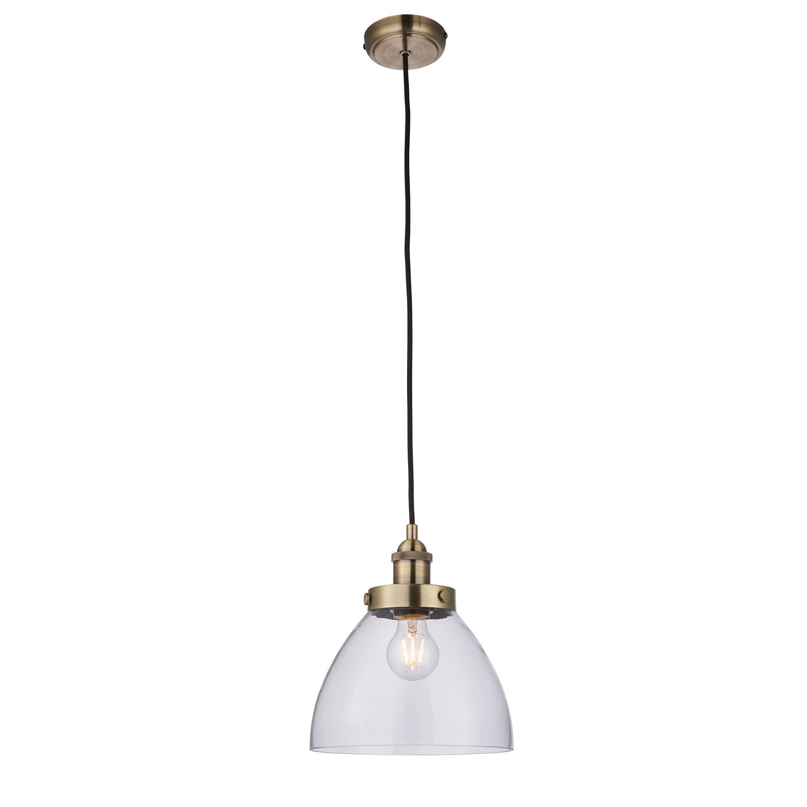 Hansen Antique Brass Industrial Pendant Lamp