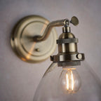 Hansen Antique Brass Adjustable Industrial Wall Light