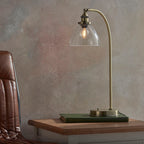 Hansen Antique Brass Adjustable Industrial Table Lamp