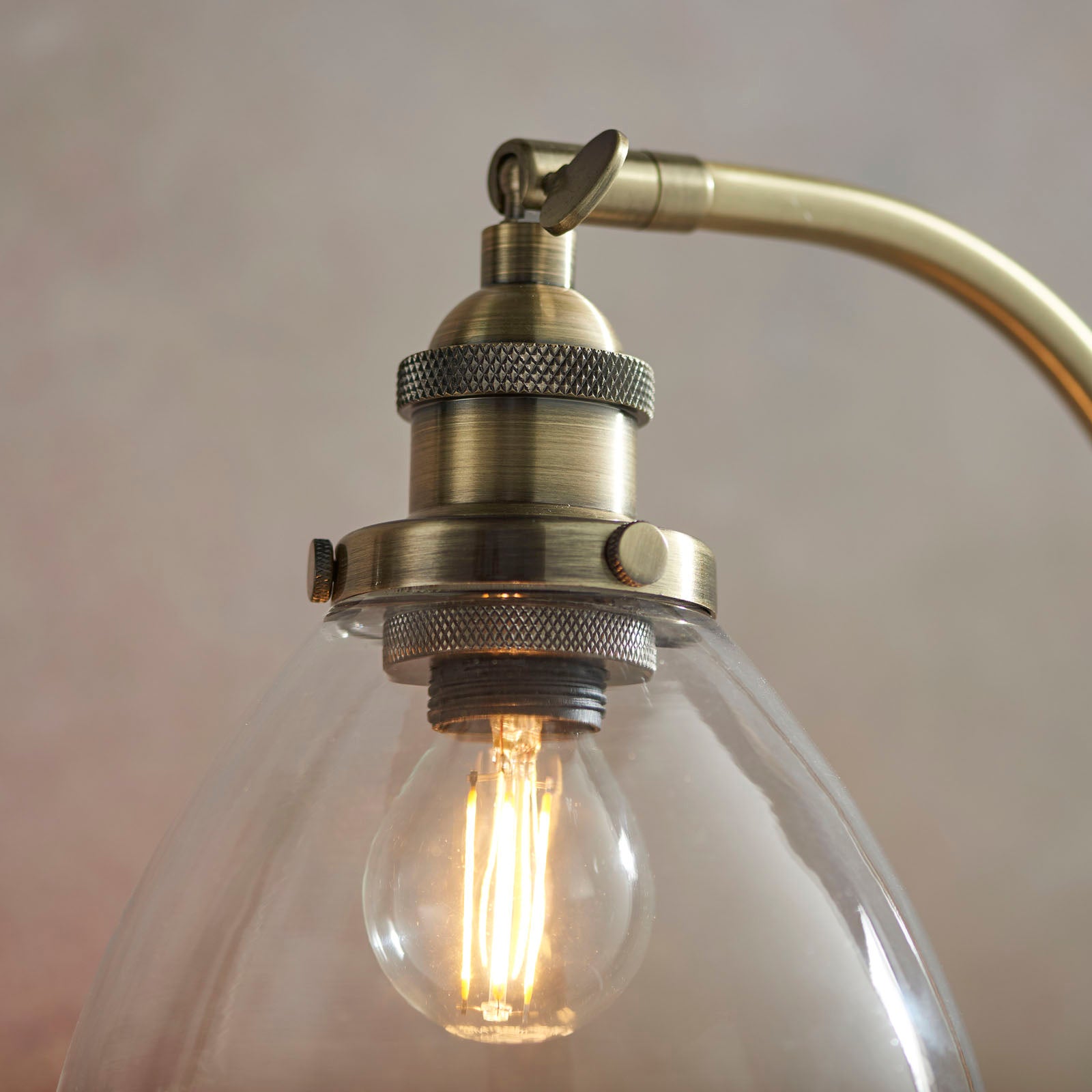 Hansen Antique Brass Adjustable Industrial Table Lamp