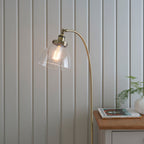 Hansen 1-Light Adjustable Industrial Floor Lamp (Antique Brass)
