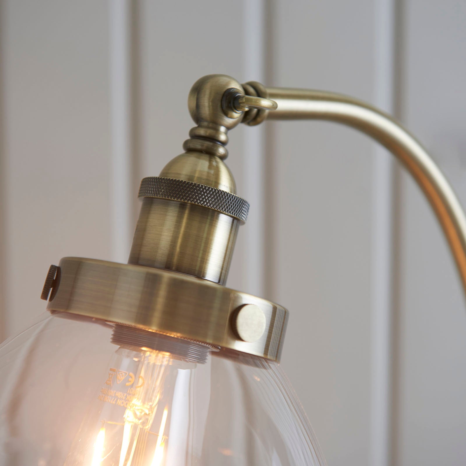 Hansen 1-Light Adjustable Industrial Floor Lamp (Antique Brass)
