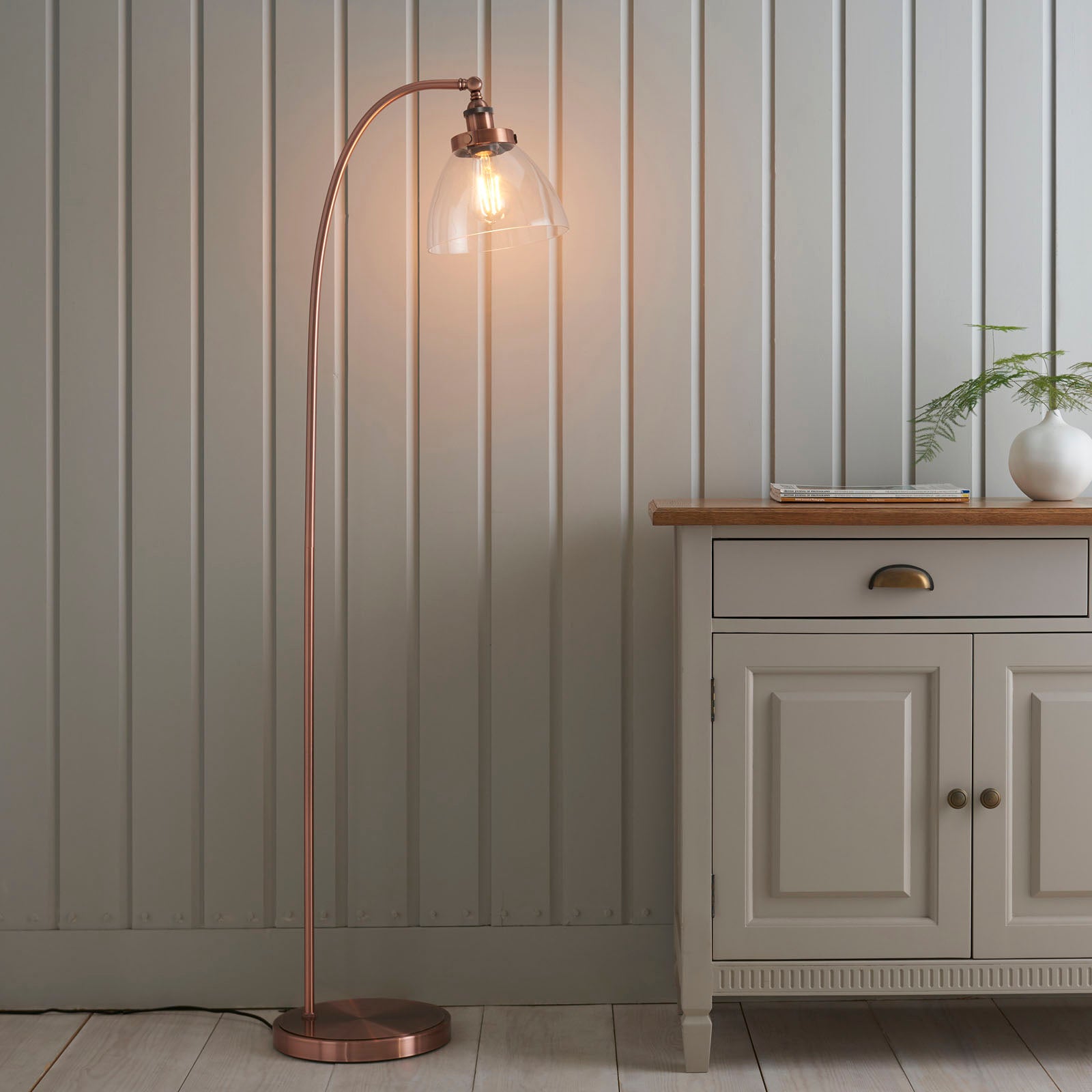 Hansen 1-Light Aged Copper Adjustable Floor Lamp