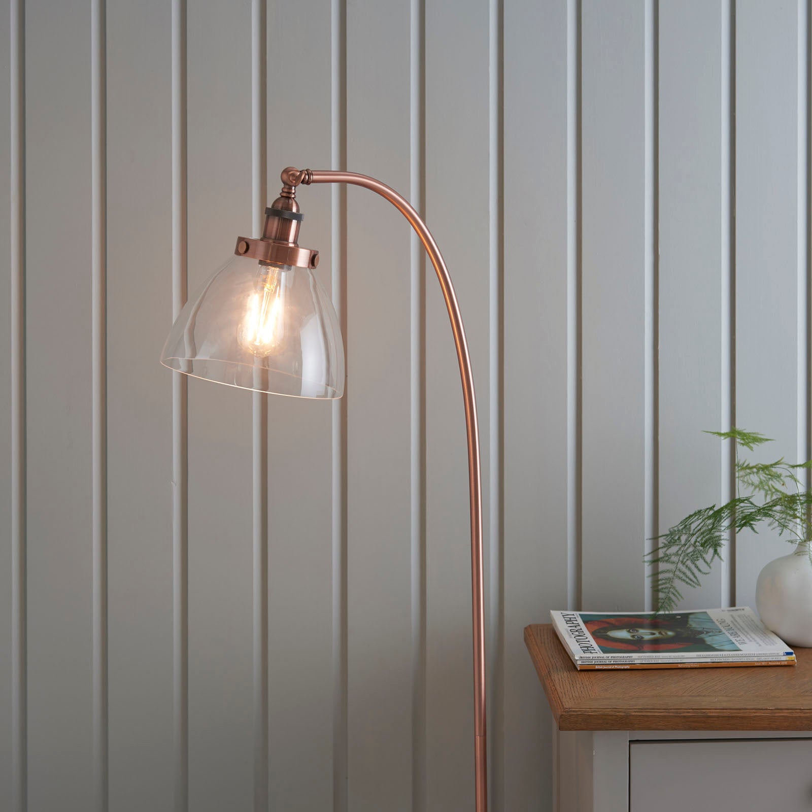 Hansen 1-Light Aged Copper Adjustable Floor Lamp
