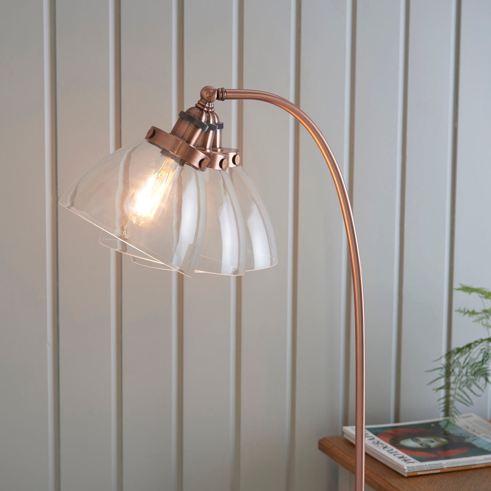Hansen 1-Light Aged Copper Adjustable Floor Lamp