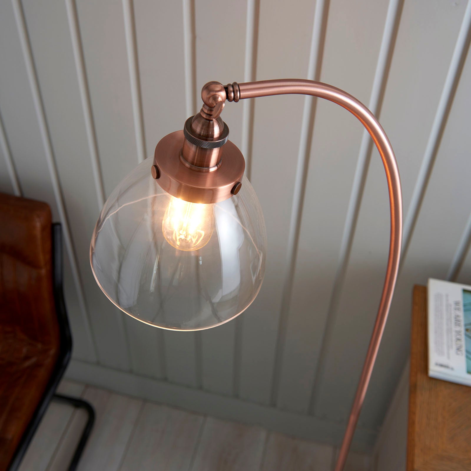 Hansen 1-Light Aged Copper Adjustable Floor Lamp
