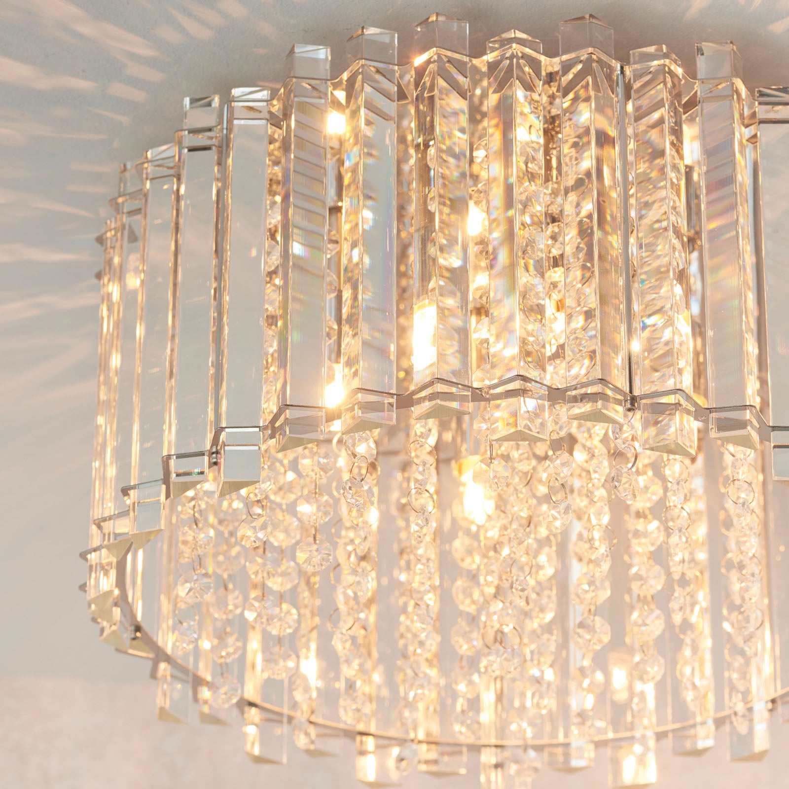 Hanna 4-Light High-Quality Clear Crystal Flush Mount Ceiling Light