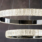 Celeste Modern 2-Light Chrome Pendant Light with Clear Crystals (LED)