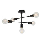 Studio Matt Black 5-Light Semi-Flush Ceiling Light