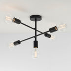 Studio Matt Black 5-Light Semi-Flush Ceiling Light