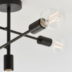Studio Matt Black 5-Light Semi-Flush Ceiling Light
