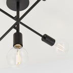 Studio Matt Black 5-Light Semi-Flush Ceiling Light