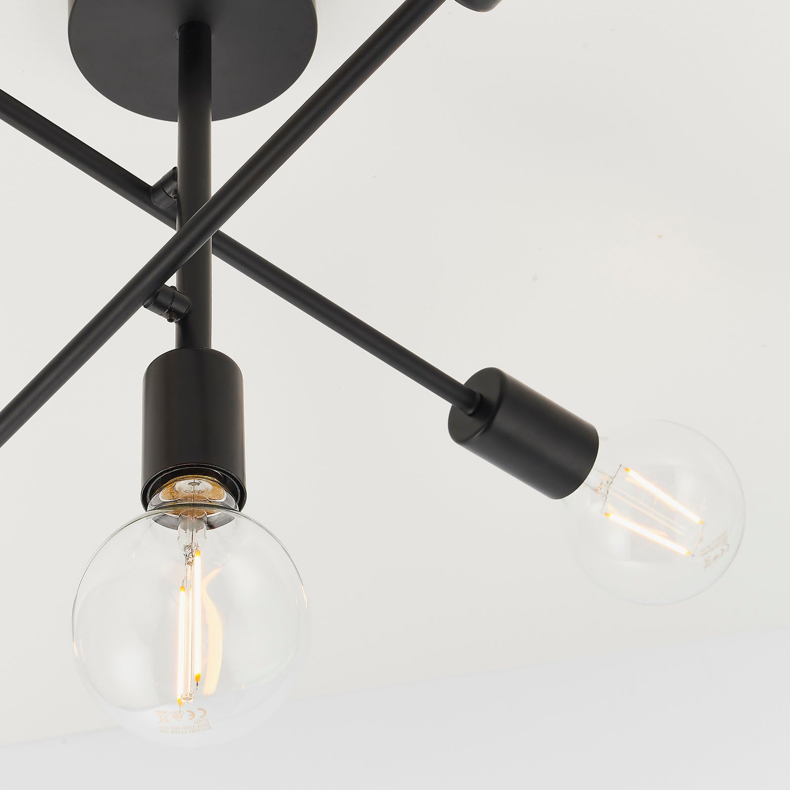 Studio Matt Black 5-Light Semi-Flush Ceiling Light