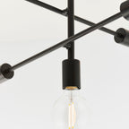 Studio Matt Black 5-Light Semi-Flush Ceiling Light