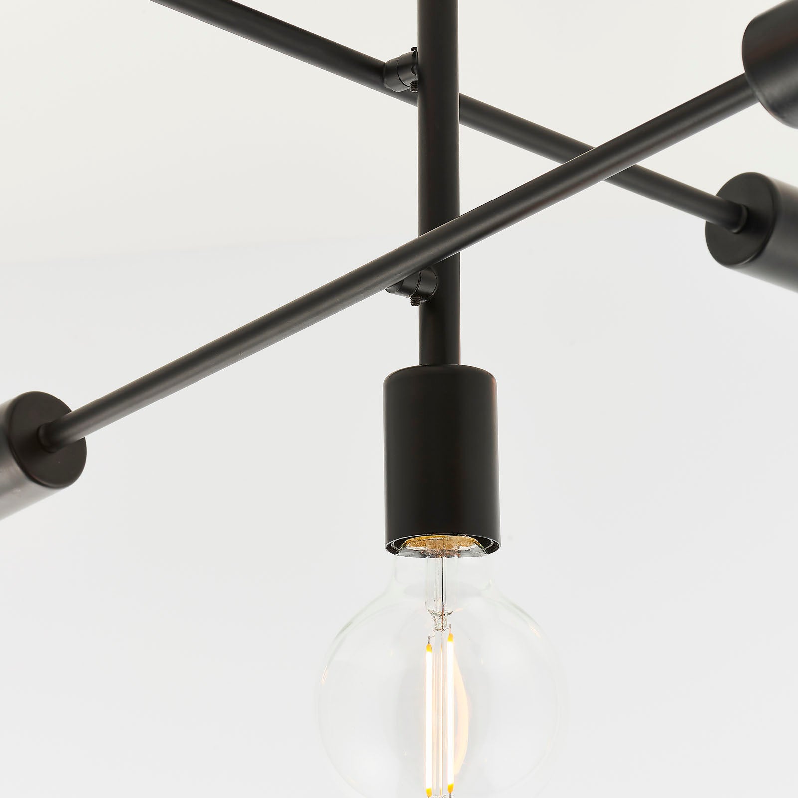 Studio Matt Black 5-Light Semi-Flush Ceiling Light