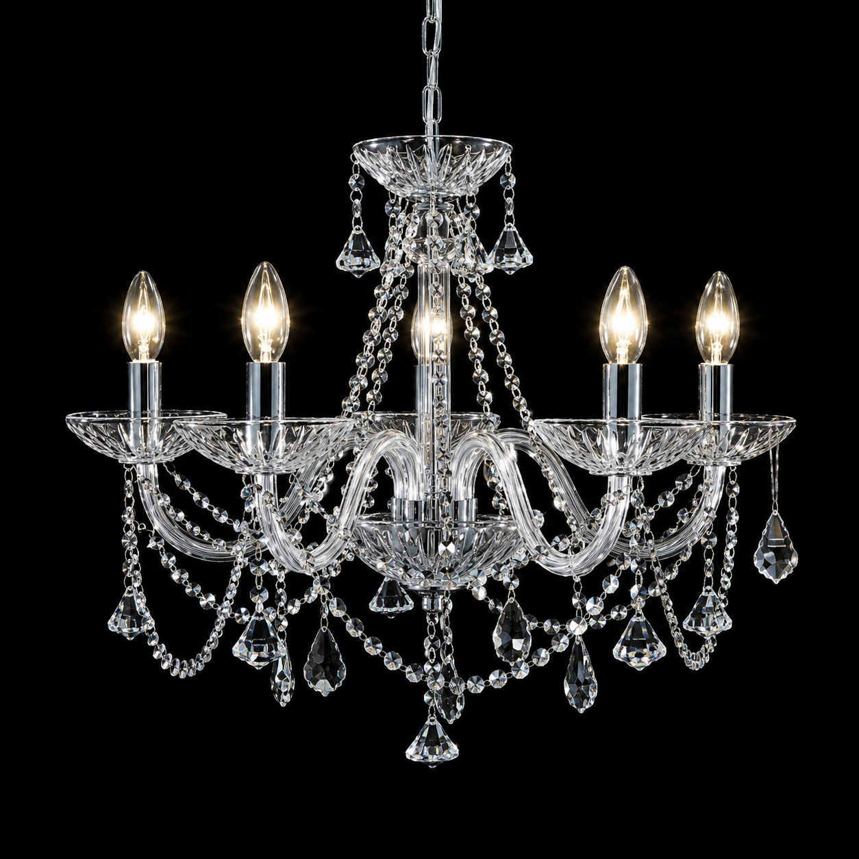 Merin 5 Crystal Chandelier