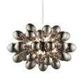 Infinity 8-Light Black Chrome Pendant Light with Dark Chrome Glass Shades