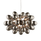 Infinity 8-Light Black Chrome Pendant Light with Dark Chrome Glass Shades