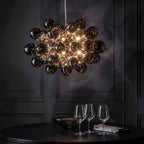 Infinity 8-Light Black Chrome Pendant Light with Dark Chrome Glass Shades