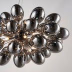 Infinity 8-Light Black Chrome Pendant Light with Dark Chrome Glass Shades