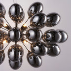 Infinity 8-Light Black Chrome Pendant Light with Dark Chrome Glass Shades