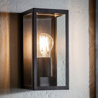 Oxford Matt Black Wall Light - Classic Box Lantern