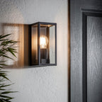 Oxford Matt Black Wall Light - Classic Box Lantern