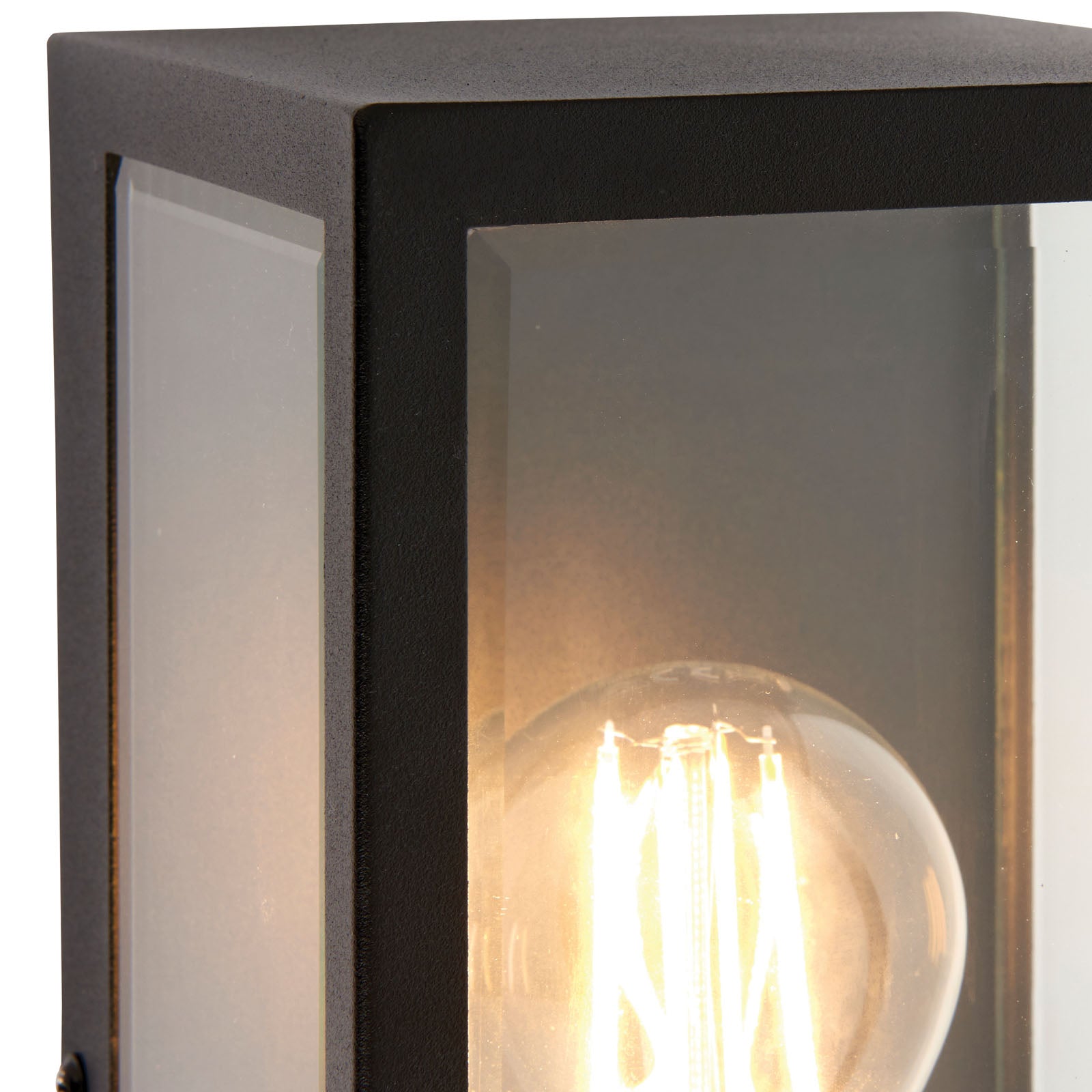 Oxford Matt Black Wall Light - Classic Box Lantern