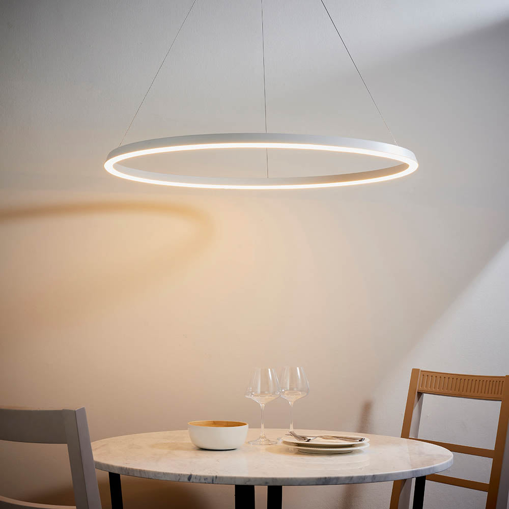 Staten Pendant White Integral LED Ring