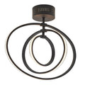 Avali 1-Light LED Semi-Flush Mount: Sculptural Hoop (Black & White)