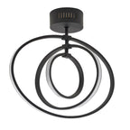 Avali 1-Light LED Semi-Flush Mount: Sculptural Hoop (Black & White)