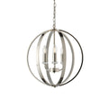 Ritz Modern 3-Light Pendant Lamp (Bright Nickel, Open Frame)
