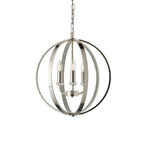 Ritz Modern 3-Light Pendant Lamp (Bright Nickel, Open Frame)
