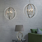 Ritz Modern 3-Light Pendant Lamp (Bright Nickel, Open Frame)