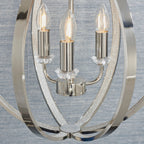 Ritz Modern 3-Light Pendant Lamp (Bright Nickel, Open Frame)