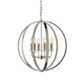 Ritz Modern 6-Light Pendant Lamp (Bright Nickel, Open Frame)