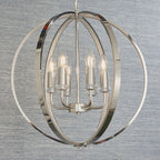 Ritz Modern 6-Light Pendant Lamp (Bright Nickel, Open Frame)
