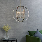 Ritz Modern 6-Light Pendant Lamp (Bright Nickel, Open Frame)