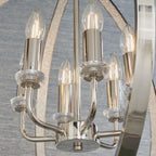 Ritz Modern 6-Light Pendant Lamp (Bright Nickel, Open Frame)