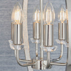 Ritz Modern 6-Light Pendant Lamp (Bright Nickel, Open Frame)