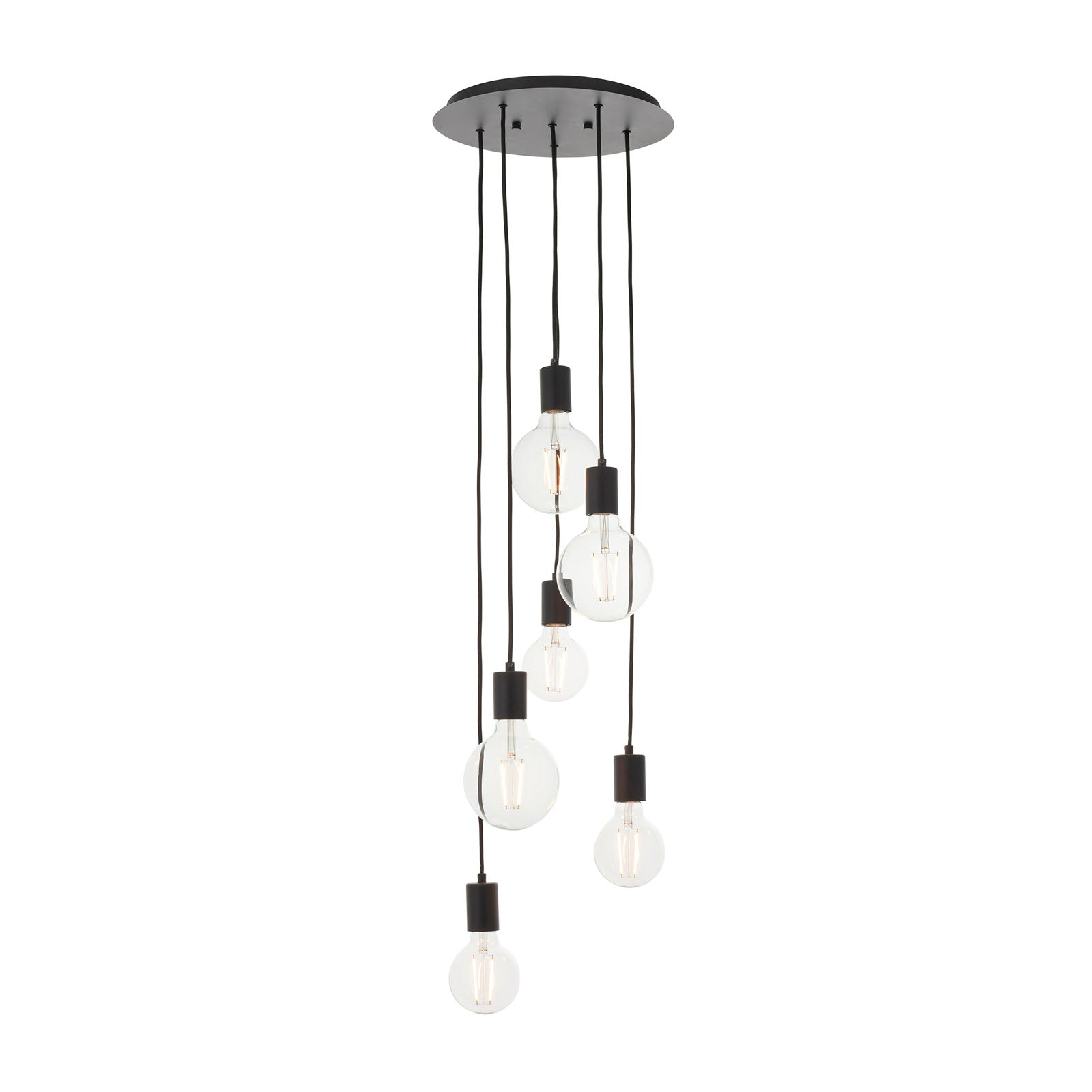Studio Industrial 6-Light Pendant (Adjustable, Modern Metal)