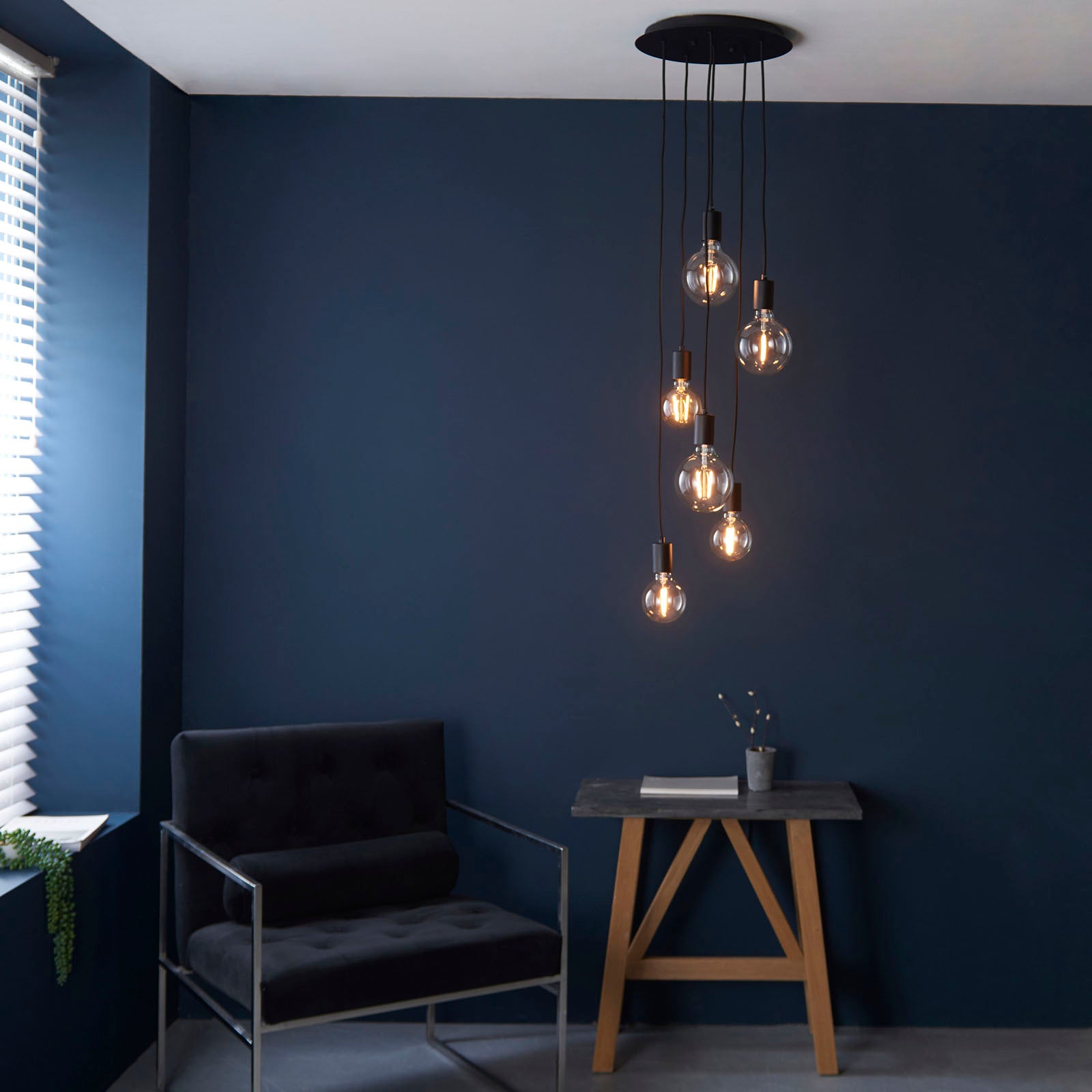 Studio Industrial 6-Light Pendant (Adjustable, Modern Metal)