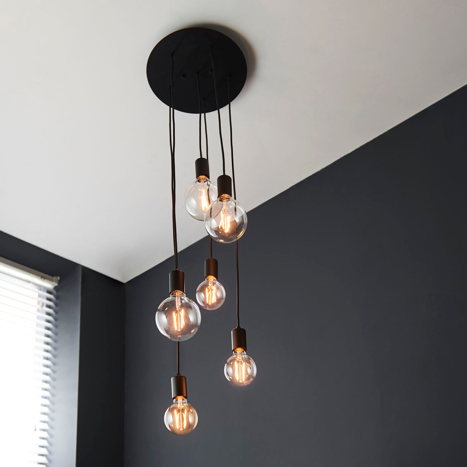 Studio Industrial 6-Light Pendant (Adjustable, Modern Metal)